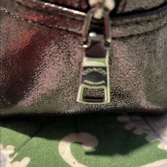 Coach Shimmering Metallic Gray Makeup Pouch - Picture 7 of 10